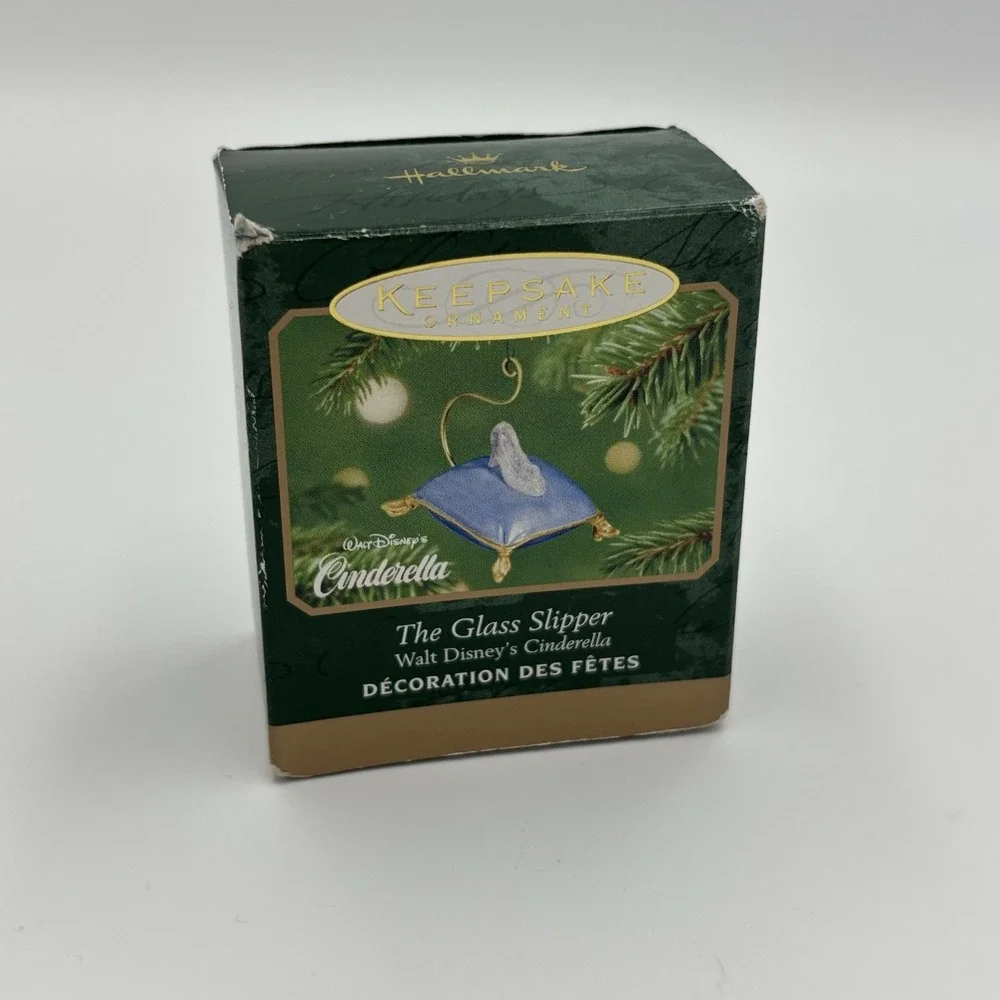 Walt Disney's Cinderella 2001 Miniature The Glass Slipper Hallmark Tree Ornament
